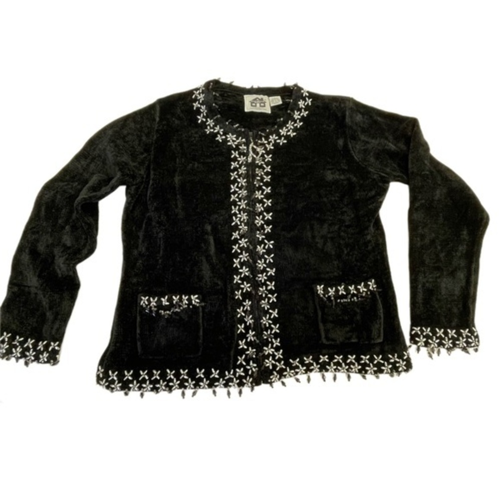 Vintage Storybook Knits embroidered sweater womens size Large